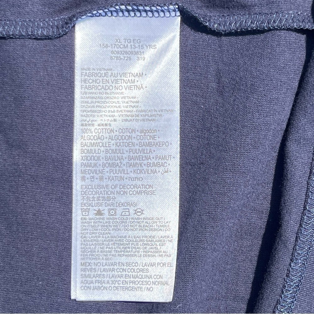 Converse Hooded Long Sleeve T-shirt Boys XL Blue All Star Cotton New NWT - Picture 4 of 6